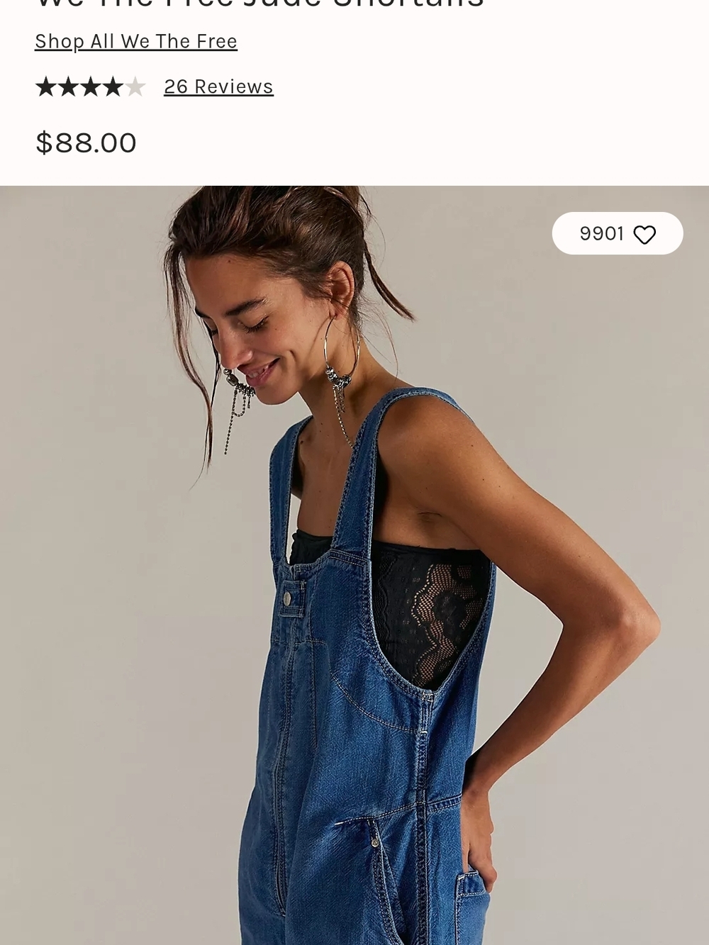 Free People Blue Denim Overalls Jumpsuit